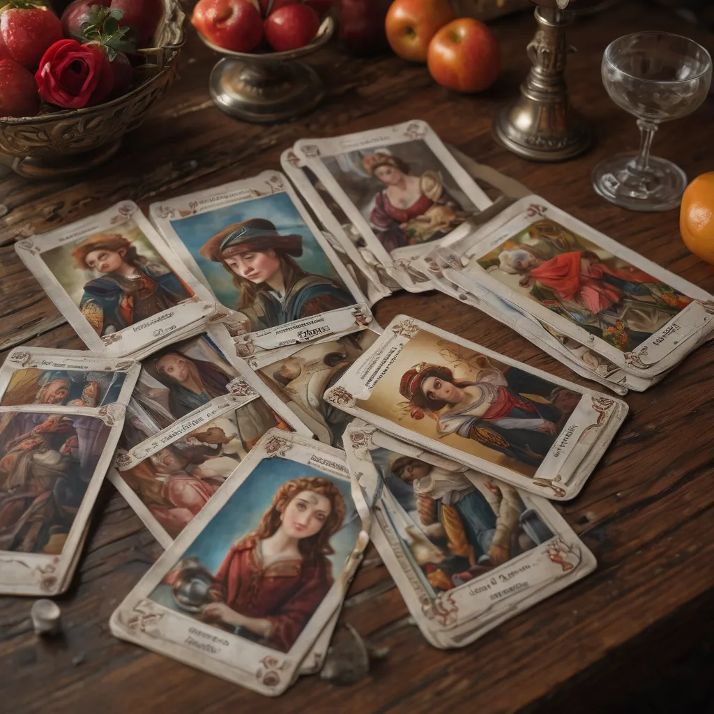 Two people exchanging cups in the Two of Cups tarot card, symbolizing reconciliation and mutual respect.